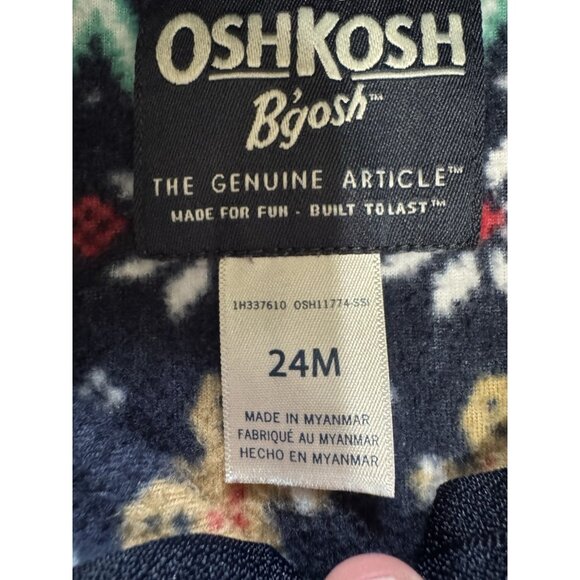 Oshkosh Bgosh Kids Size 24M Sweater Toddler Fleece Pullover Holiday Polyester - Picture 8 of 11